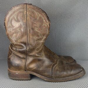 Double H Jase Cowboy Boots Mens 13 D Brown Leather Western Made in USA DH3560